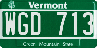 VT license plate WGD713