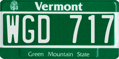 VT license plate WGD717