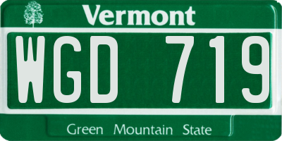 VT license plate WGD719