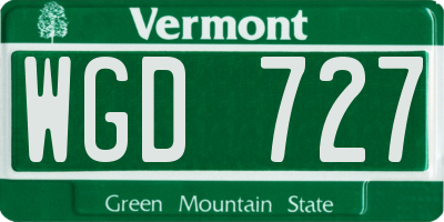 VT license plate WGD727