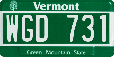 VT license plate WGD731