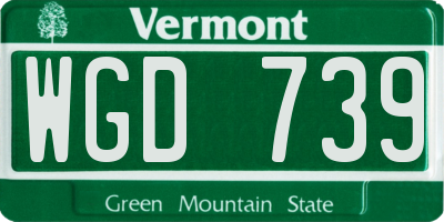 VT license plate WGD739