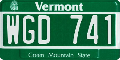 VT license plate WGD741
