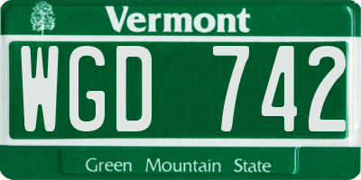 VT license plate WGD742