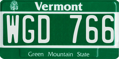 VT license plate WGD766