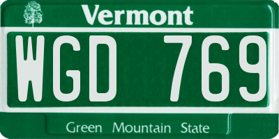VT license plate WGD769