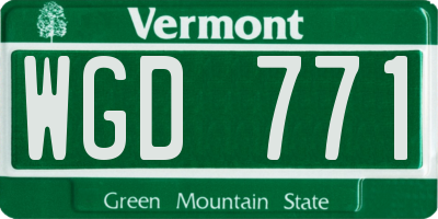 VT license plate WGD771