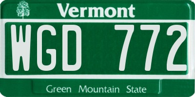 VT license plate WGD772