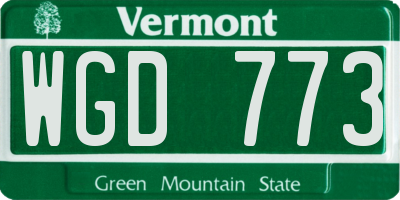 VT license plate WGD773