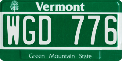 VT license plate WGD776
