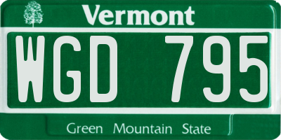 VT license plate WGD795
