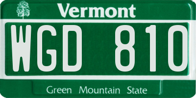 VT license plate WGD810