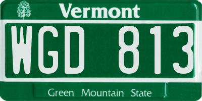VT license plate WGD813