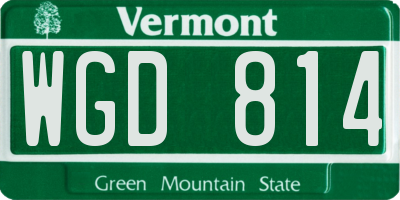 VT license plate WGD814
