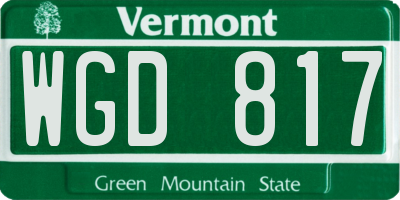 VT license plate WGD817