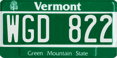 VT license plate WGD822