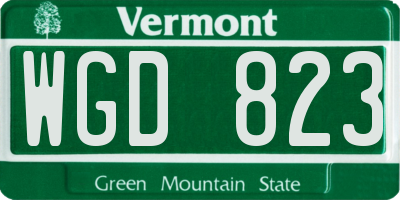 VT license plate WGD823