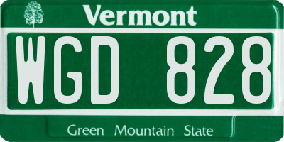 VT license plate WGD828
