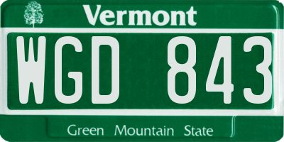 VT license plate WGD843