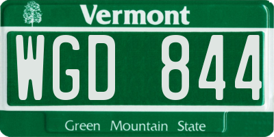VT license plate WGD844