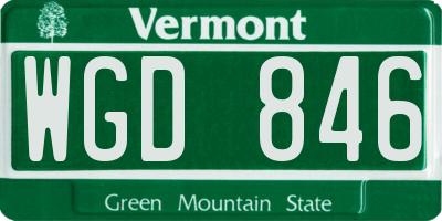 VT license plate WGD846