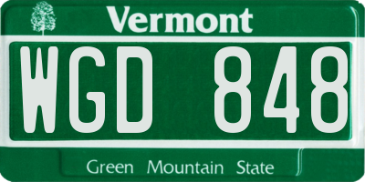 VT license plate WGD848