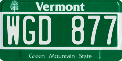 VT license plate WGD877