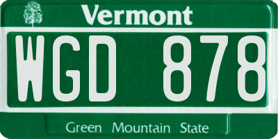 VT license plate WGD878