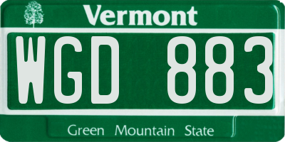 VT license plate WGD883
