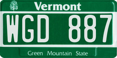 VT license plate WGD887