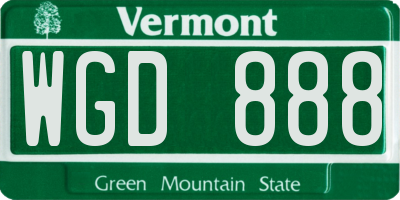 VT license plate WGD888