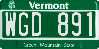 VT license plate WGD891