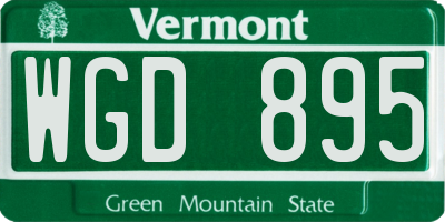 VT license plate WGD895
