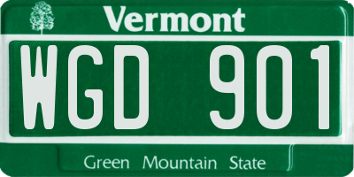 VT license plate WGD901