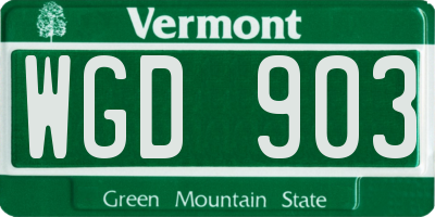 VT license plate WGD903