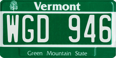 VT license plate WGD946