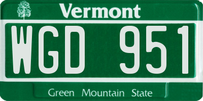 VT license plate WGD951