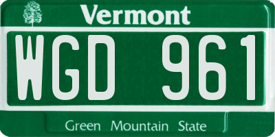 VT license plate WGD961