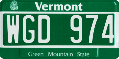 VT license plate WGD974