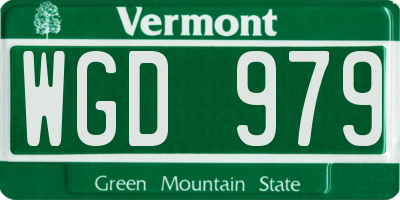 VT license plate WGD979