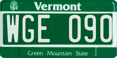 VT license plate WGE090