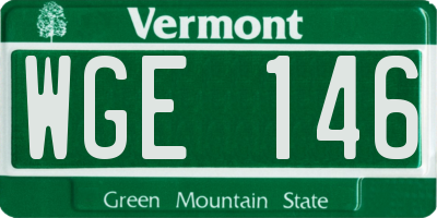 VT license plate WGE146