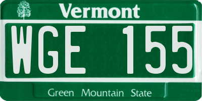 VT license plate WGE155
