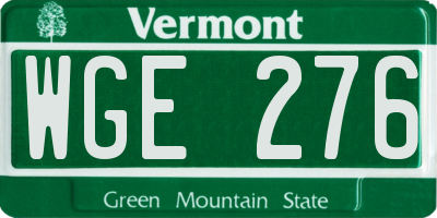 VT license plate WGE276