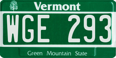 VT license plate WGE293