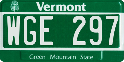 VT license plate WGE297