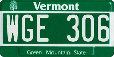 VT license plate WGE306