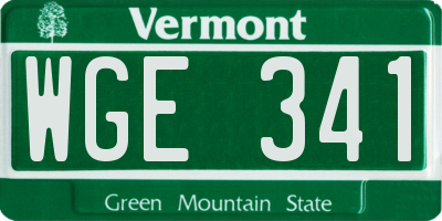 VT license plate WGE341
