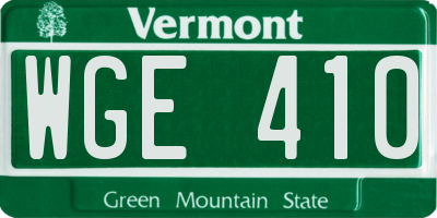 VT license plate WGE410