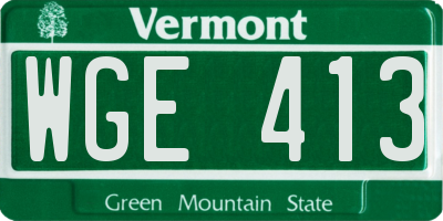 VT license plate WGE413